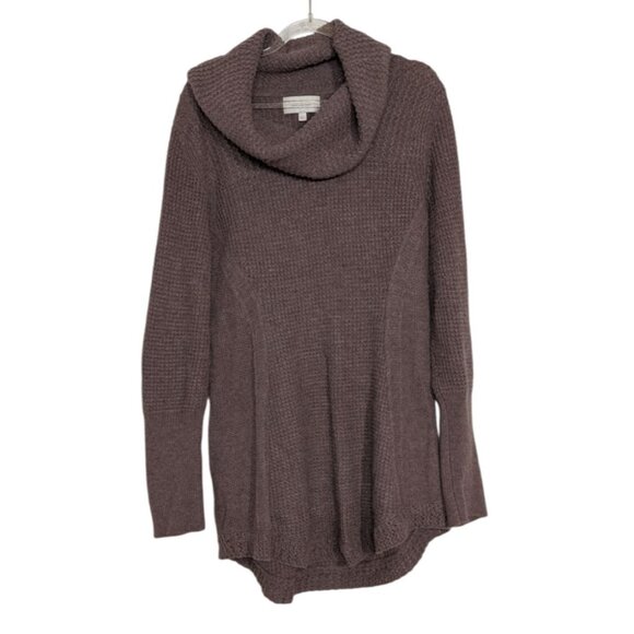 Angel of the North Rosie Tunic Womens Size Large Brown Stretch Cowl Neck Sweater - Picture 1 of 12